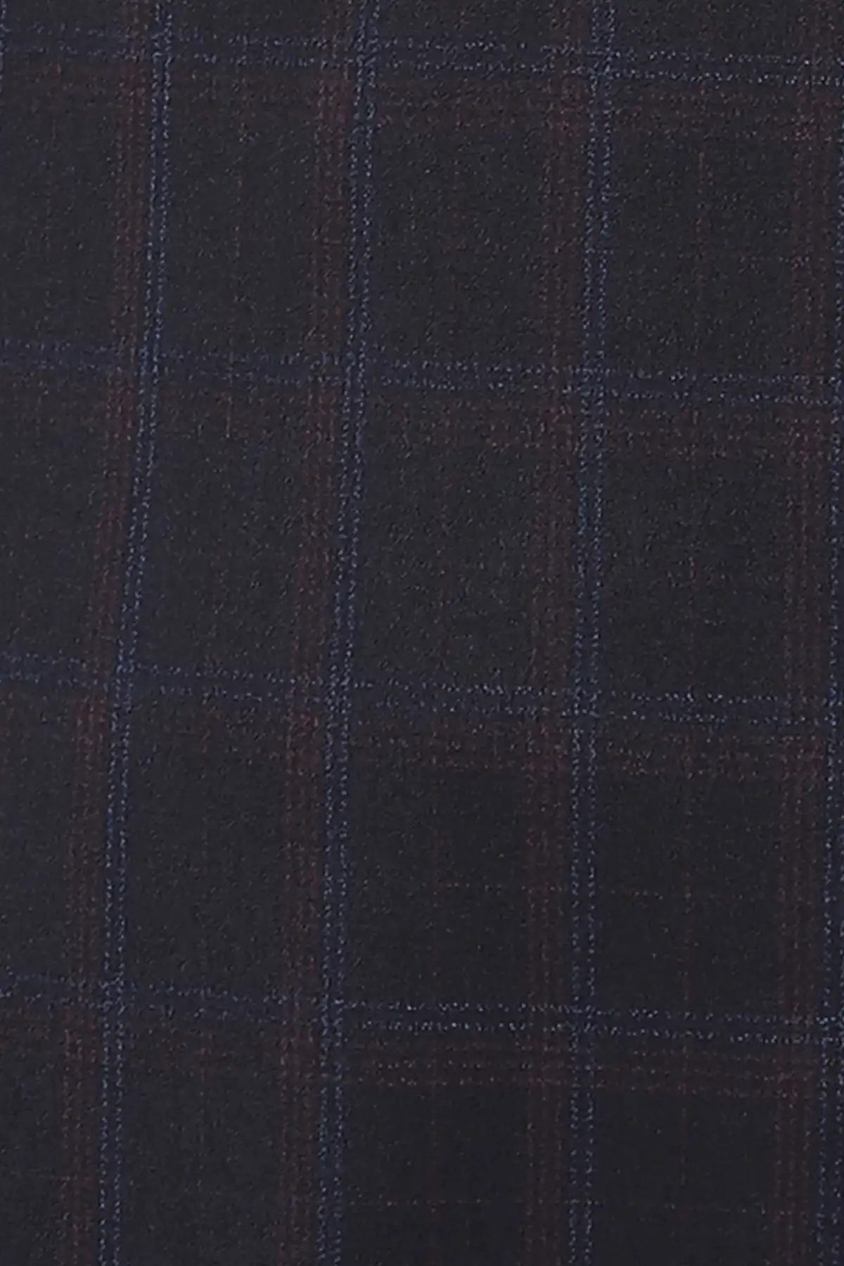 Navy Square Patterned Fabric Three Piece Suit