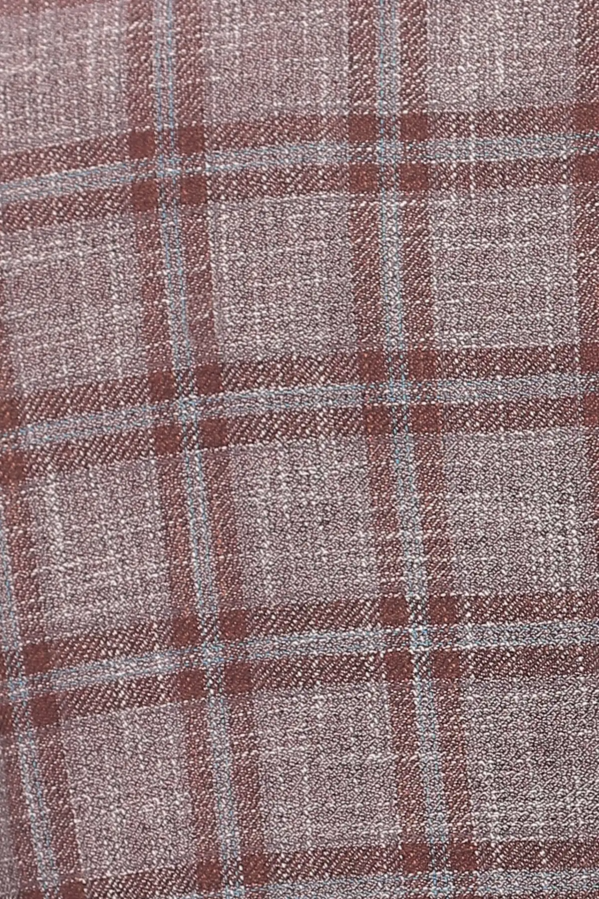 Double Breasted Burgundy Plaid Jacket