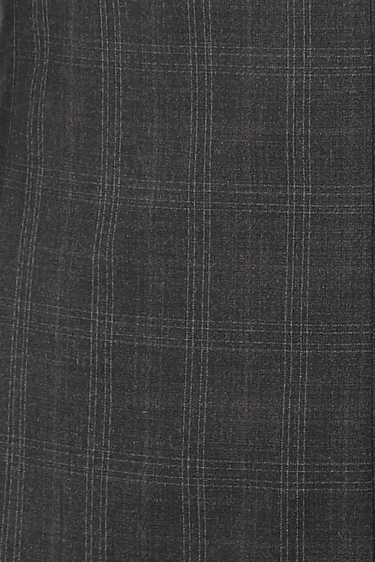 Grey Square Patterned Fabric Three Piece Suit